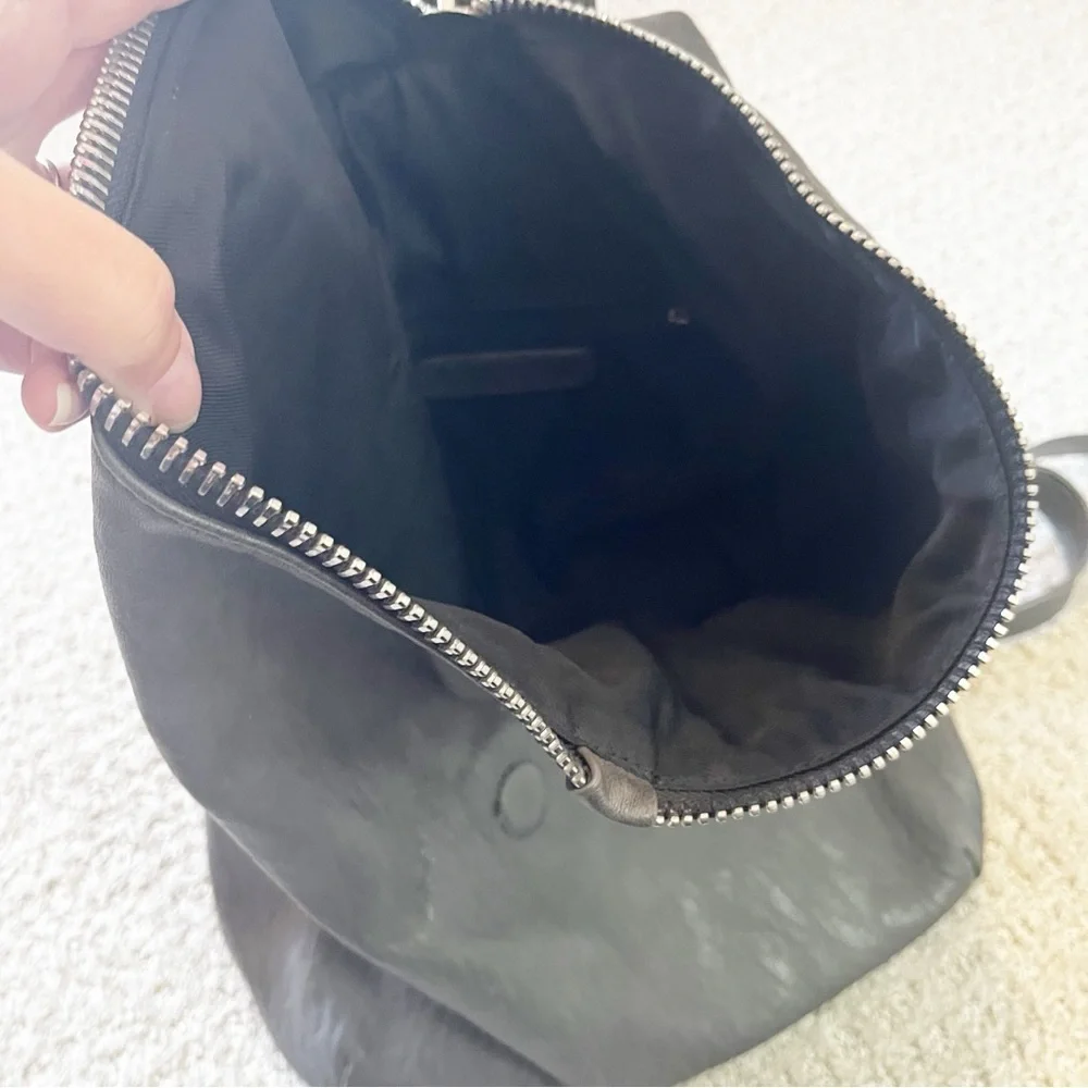 Dream Control Backpack Gray Vegan Leather Book School Diaper Bag College Travel